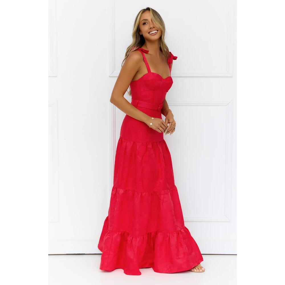 HELLO MOLLY Blaze Of Passion Maxi Dress Red Sz M/US 6 NWT $156 {3U21} - Picture 4 of 5